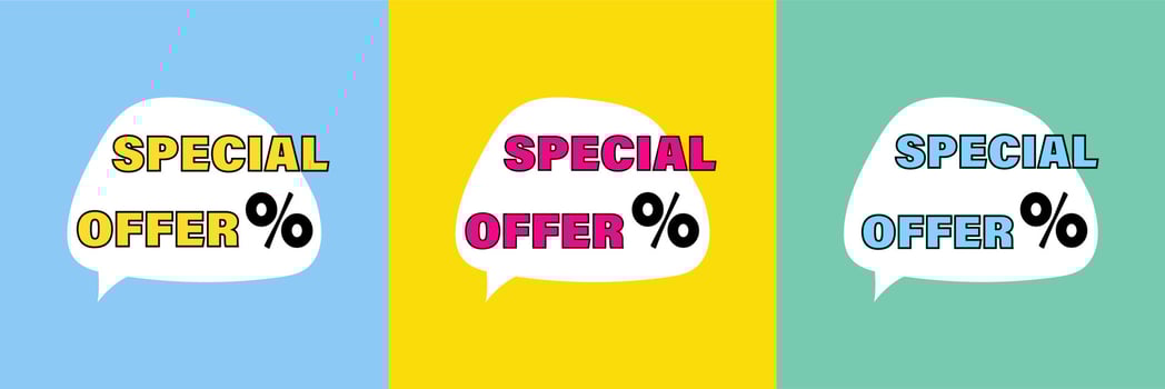 Special offer, modern posters set vector