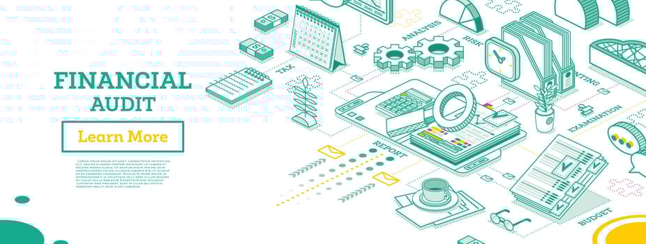 Financial Audit. Isometric Business Concept. Account Tax Report. Open Folder with Documents. vector