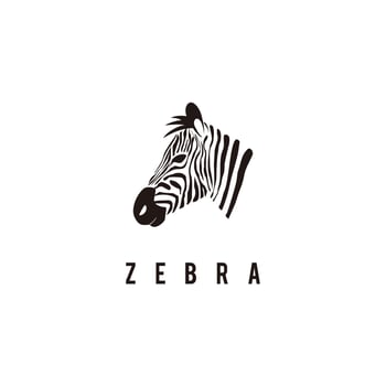 Zebra face stripes Logo Design illustration vector