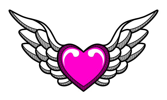 Heart with wings illustration design png