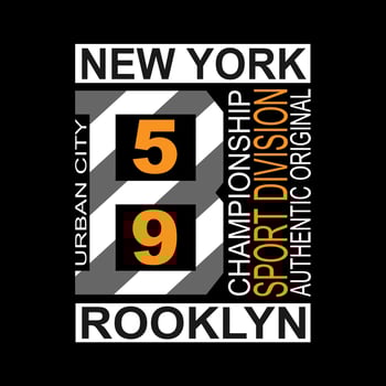 new york brooklyn athletic vector typography design