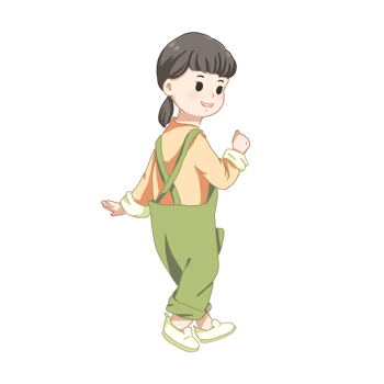 Cute girl smile and happy. character hand drawn cartoon png