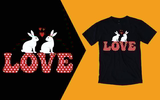 Bunny Love T shirt, Bunny Valentines Day T shirt vector