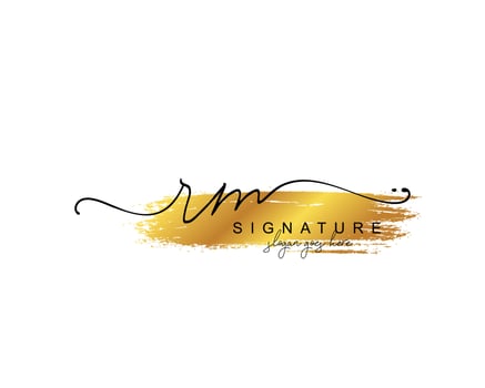 Initial RM beauty monogram and elegant logo design, handwriting logo of initial signature, wedding, fashion, floral and botanical with creative template. vector