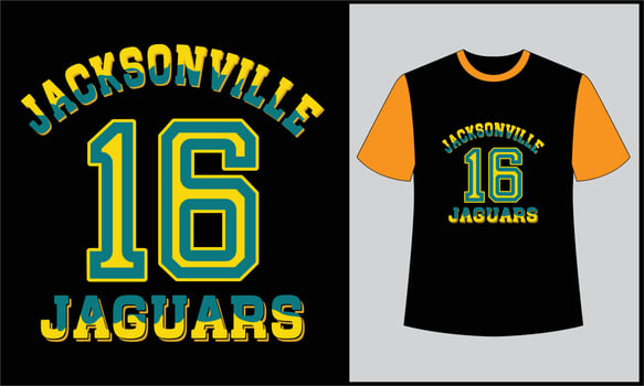 football typography games jacksonville jaguars illustration vector t shirt design