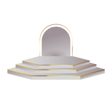 Silver podium for product presentation png