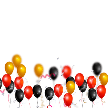 Happy new year wish with color balloon and confity png