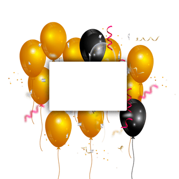Happy new year wish with color balloon and confity png