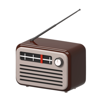3d realistic brown old retro vintage radio tuner receiver icon. National World Radio Day. Cartoon style illustration isolated on transparent background png