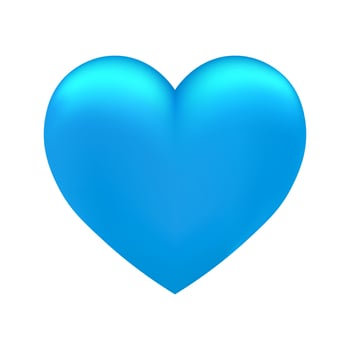 Volumetric shiny blue heart icon for St. Valentines Day vector