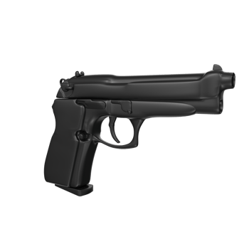 3D Rendering Of Pistol Gun png
