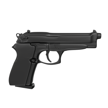3D Rendering Of Pistol Gun png