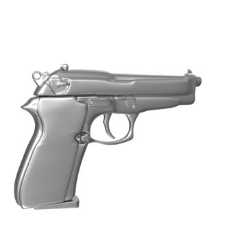 3D Rendering Of Pistol Gun png