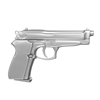 3D Rendering Of Pistol Gun png