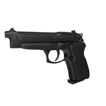 3D Rendering Of Pistol Gun png