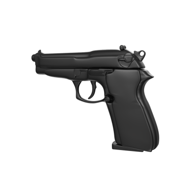 3D Rendering Of Pistol Gun png