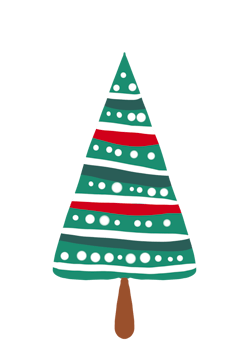 Watercolor Christmas tree cute png