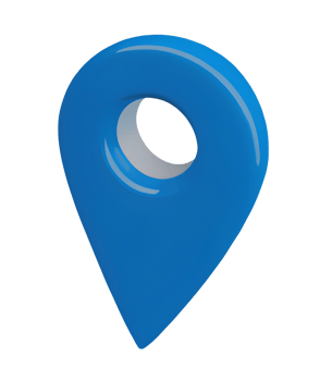 3d blue map pointer pin. Generative AI. png