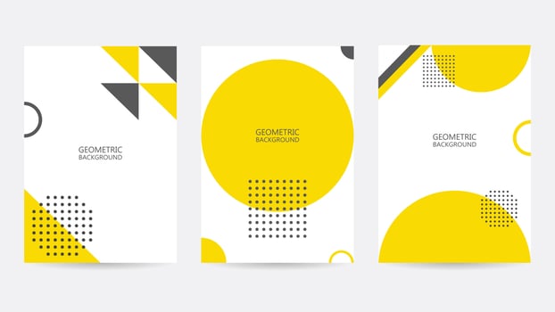 Set of 3 Poster Geometric Bold Minimalism Background Flat Illustration vector