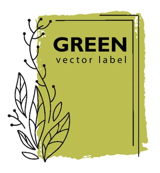 Green ecological and natural product label logo vector