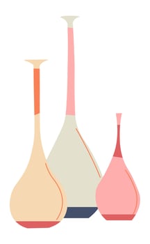 Trendy vase with long neck for home interior style vector