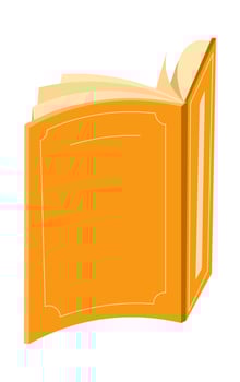 Open book or diary in soft cover, student textbook vector