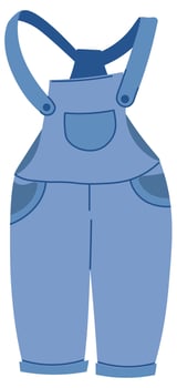Denim romper for children, sleeveless clothes vector