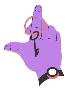 Hand holding key, owner of property house vector
