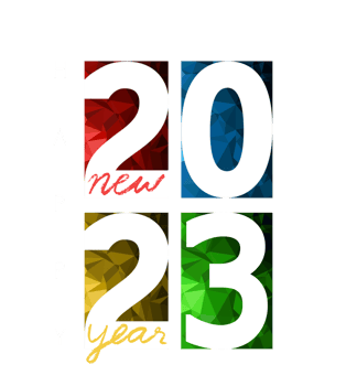 Happy new year 2023, horizontal banner. Brochure or calendar cover design template. Cover of business diary for year 2023. The art of paper cut. png
