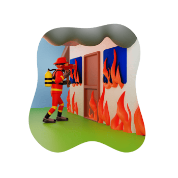 Fireman Break Through Using Axe, 3D Character Illustration png