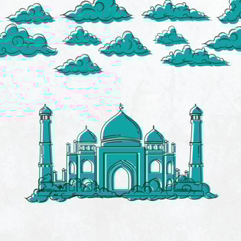 mosque banner icon vector design