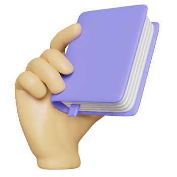 3d Hand holds purple textbook, close book isolated. education, knowledge creates ideas concept, minimal abstract, 3d render illustration png