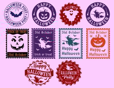 Halloween stamp design vector
