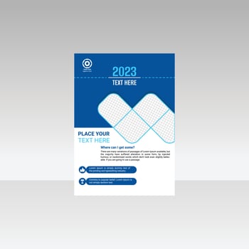 Flyer design. Business brochure template. Annual report cover. Booklet for education, advertisement, presentation, magazine page. a4 size vector illustration. Blue color