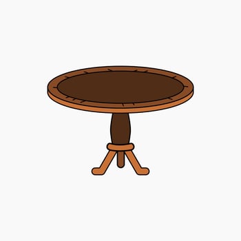 coffee table clip art vector illustration for design decorations. furniture theme illustration.