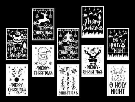 Merry Christmas Card Bundle Santa vector