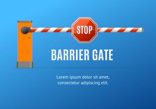 Realistic Detailed 3d Barrier Gate Concept Ad Poster Card. Vector