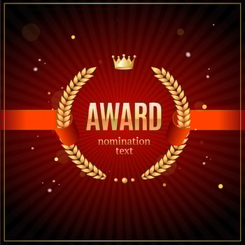 Realistic Detailed 3d Laurel Wreath Award Emblem Concept Ad Poster Card. Vector