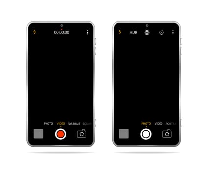 Realistic Detailed 3d Smartphone with Camera Application. Vector