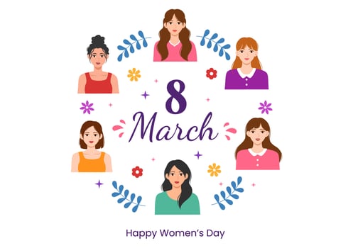 International Women's Day on March 8 Illustration to Celebrate the Achievements of Women in Flat Cartoon Hand Drawn Landing Page Templates vector
