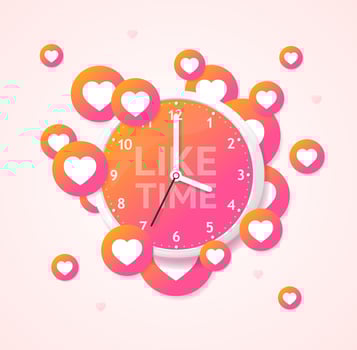 Like Time Concept with Realistic Detailed 3d Wall Clock. Vector