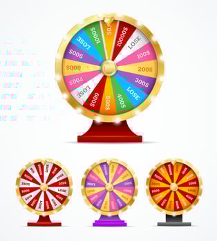 Realistic 3d Detailed Casino Fortune Wheel Set. Vector