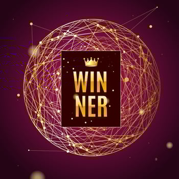 Winner Concept Card Poster Background on a Red. Vector