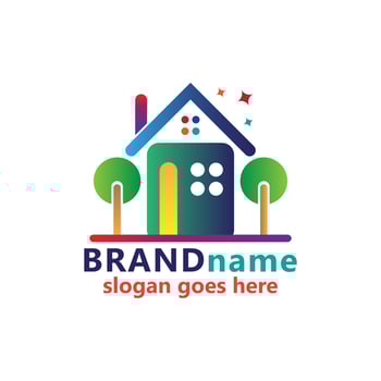 Abstract house logo design template. Colorful house sign. House logo vector icon