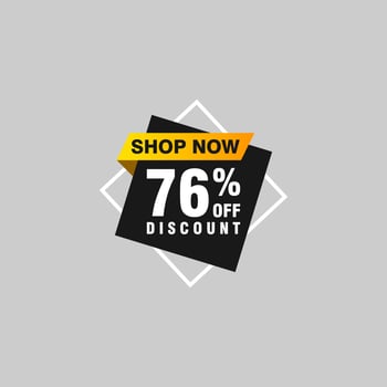 76 discount, Sales Vector badges for Labels, , Stickers, Banners, Tags, Web Stickers, New offer. Discount origami sign banner.