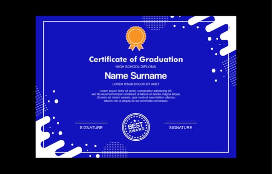 modern certificate template for achievement vector