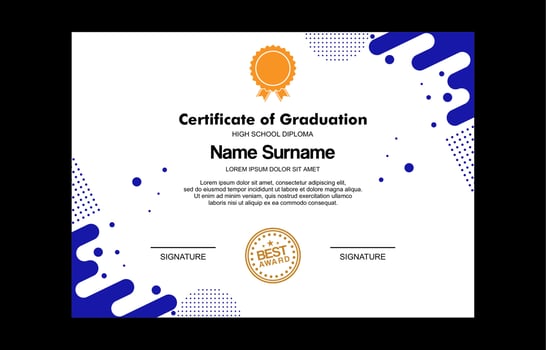 modern certificate template for achievement vector
