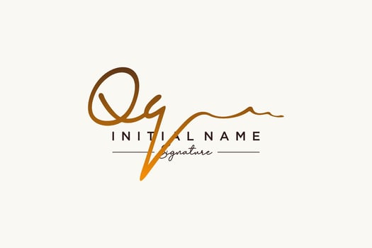 Initial QQ signature logo template vector. Hand drawn Calligraphy lettering Vector illustration.