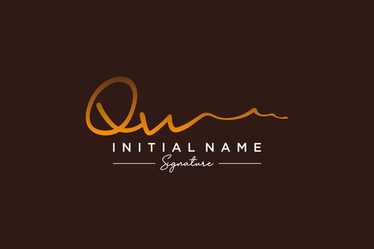 Initial QW signature logo template vector. Hand drawn Calligraphy lettering Vector illustration.