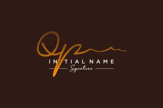 Initial QP signature logo template vector. Hand drawn Calligraphy lettering Vector illustration.